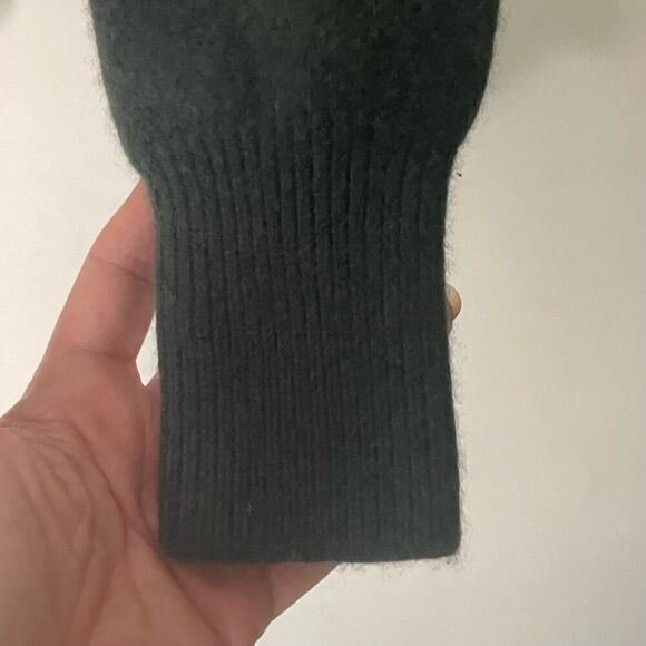 Women's LIT Activewear Wool Blend Cropped Turtleneck Sweater Green M - Picture 6 of 9